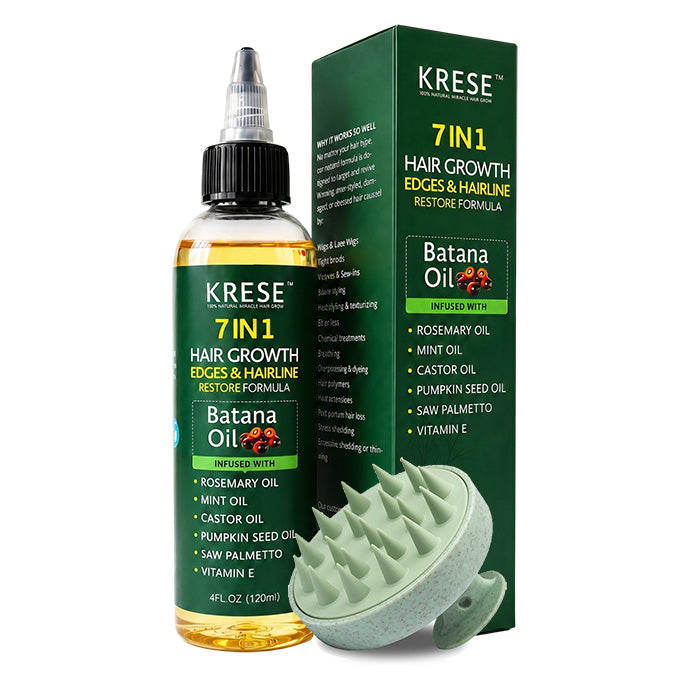 KRESE 7-in-1 Scalp, Edges and Hairline Restore Formula with scalp massage brush